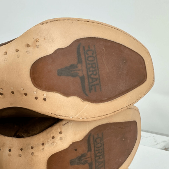 Corral Men's 10 D Brown Embroidered Narrow Square Toe Boots A4229 - Picture 5 of 16